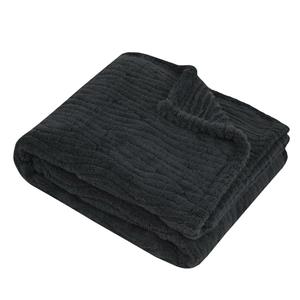 Stof Textiles Plaid/bankdeken/bedsprei Columbia - antraciet - 130 x 160 cm - 1 persoons -