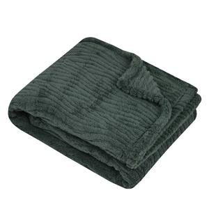 Stof Textiles Plaid/bankdeken/bedsprei Columbia - jade groen - 130 x 160 cm - 1 persoons -