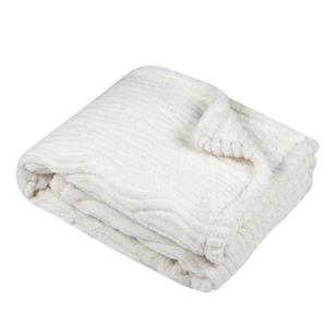 Stof Textiles Plaid/bankdeken/bedsprei Columbia - wit - 130 x 160 cm - 1 persoons -