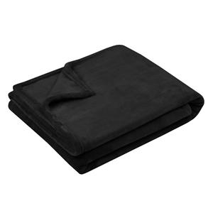 Stof Textiles Plaid/bankdeken Maribelle - zwart - 180 x 220 cm - polyester fleece - 2 persoons -