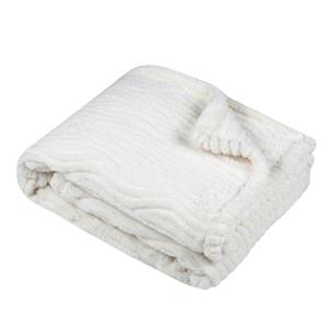 Stof Textiles Plaid/bankdeken/bedsprei Columbia - ivoor wit - 180 x 220 cm - 2 persoons -