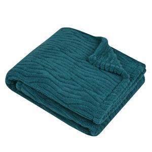 Stof Textiles Plaid/bankdeken/bedsprei Columbia - zeeblauw - 180 x 220 cm - 2 persoons -