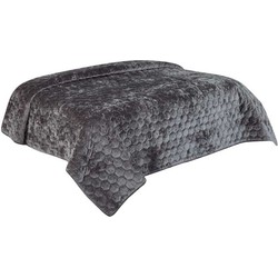 Unique Living Bedsprei Amiens - donkergrijs - 240 x 280 cm - katoen/polyester - luxe motief -