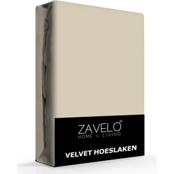Zavelo Flanel Velvet Hoeslaken Taupe/Grijs-Lits-jumeaux (180x200 cm)