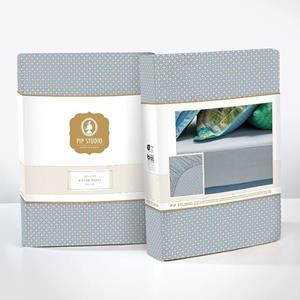 PiP Studio Cross Stitch Hoeslaken Blauw/Grijs-Lits-jumeaux (160x200 cm)