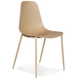 Alterego Eetkamerstoel Feliz Kunststof beige voor Binnen/Buiten