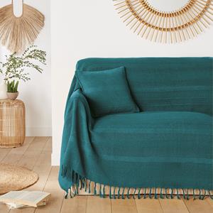 LA REDOUTE INTERIEURS Katoenen plaid met franjes, Nedo