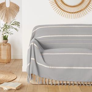 LA REDOUTE INTERIEURS Gestreerpte plaid in katoen met franjes, Nedo