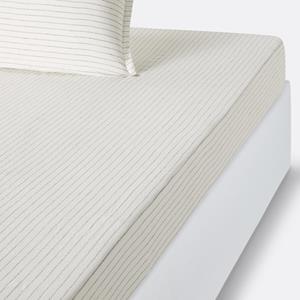 LA REDOUTE INTERIEURS Hoeslaken in gewassen linnen, gestreept, omslag 35 cm, Linot