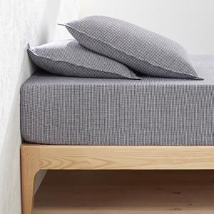 LA REDOUTE INTERIEURS Hoeslaken in gewassen linnen omslag 30 cm,Linot Carreaux