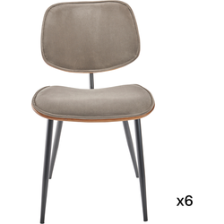 SIGNATURE  Eetkamerstoelen Olympia - Lichtgrijs - Set van 6