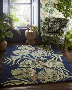 MOMO Rugs  Clarke & Clarke Monkey Business Indigo Blue -