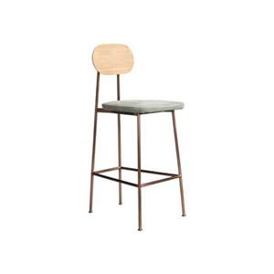 Tikamoon  Yutapi - Massief eikenhouten barstoel linen green
