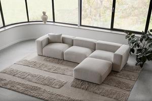 Layered  Vloerkleed Punja Bricks Wool Rug Sand Melange - 180x270 cm