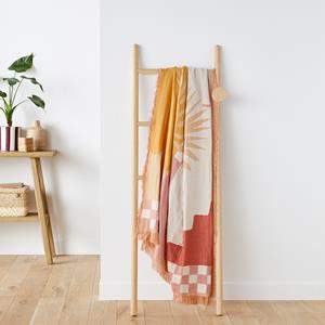 LA REDOUTE INTERIEURS Plaid in jacquard met franjes, Santorin
