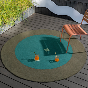 Brink en Campman  Rond Vloerkleed Festival Aqua Outdoor Round -