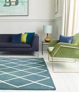 Easy Living  Vloerkleed Albany Diamond Teal -