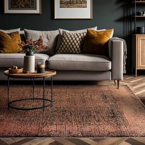 Easy Living  Vloerkleed Elodie Terracotta/Black -