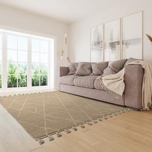 Easy Living  Vloerkleed Nepal Boho Sand/Cream Linear Rug -