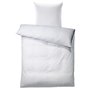PULSIVA Dekbedovertrekset Satina brede strepen 20 mm; 155x220 cm (BxL), 80x80 cm (LxB); wit