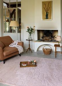 Laura Ashley  Laagpolig Vloerkleed van | Coleby petals Chalk pink -
