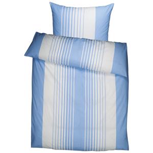 PULSIVA Dekbedovertrekset Memphis Seersucker; 135x200 cm (BxL), 80x80 cm (LxB); blauw/wit; 2 set / verpakking