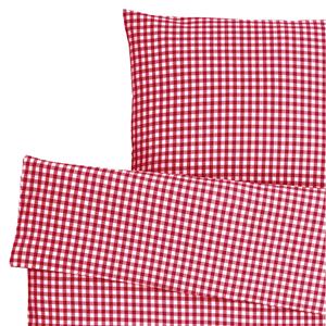 ERWIN M. Dekbedovertrekset Tux seersucker; 140x200 cm (BxL), 70x90 cm (LxB); rood