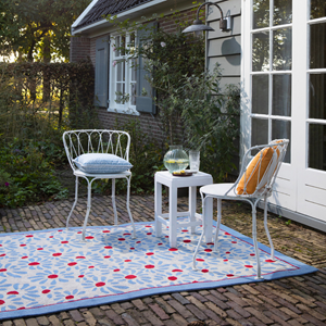 Laura Ashley  Vloerkleed Thorncliff Daisy Sky Blu Outdoor -