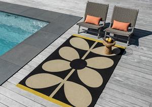 Orla Kiely  Vloerkleed Giant Sixties Stem Noir Outdoor -