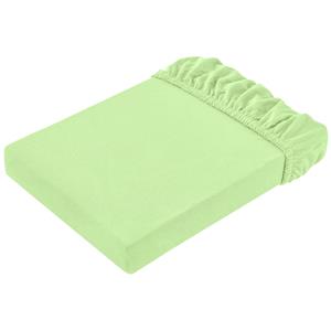 ERWIN M. Hoeslaken Jersey; 90-100x190-200 cm (BxL); groen; 2 stuk / verpakking