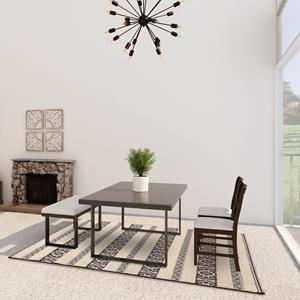 Easy Living  Vloerkleed Monty MN03 Black/Cream Stripe -