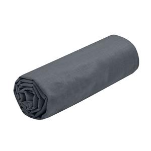 Stof Hoeslaken Eden - twijfelaar - x 190/200 cm - donkergrijs - hotelkwaliteit - katoen - 30 cm dikte -