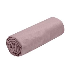 Stof Hoeslaken Eden - 2-persoons - 160 x 200 cm - oudroze - hotelkwaliteit - katoen - 30 cm dikte -