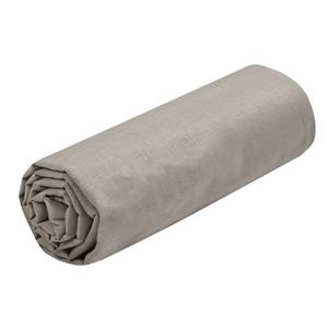 Stof Hoeslaken Eden - 2-persoons - 160 x 200 cm - taupe - hotelkwaliteit - katoen - 30 cm matrasdikte -