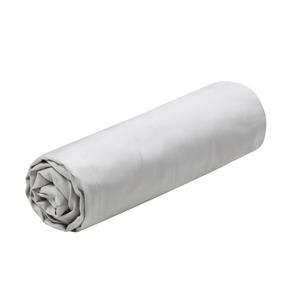 Stof Hoeslaken Elysee - 2-persoons - 180 x 200 cm - zilvergrijs - premium kwaliteit - percal katoen -