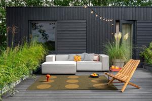 Brink en Campman  Vloerkleed Festival Dots Olive Green Outdoor 495817 -