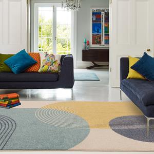 Easy Living  Vloerkleed Muse Blue Retro Rug MU15 -