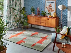 Scion  Mr Fox Mint Poppy 025313 - 120x180 cm Vloerkleed