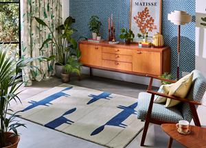 Scion  Mr Fox Pebble Denim 025328 - 120x180 cm Vloerkleed