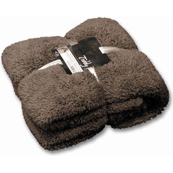 Unique living Plaid teddy 200x150 cm taupe - 