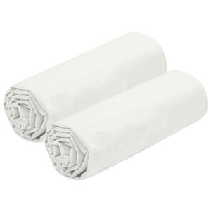 Stof Hoeslaken Eden - 2x - 2-persoons - 180 x 200 cm - ivoorwit - hotelkwaliteit - katoen - 30 cm dikte -