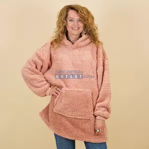 Unique living Hoodie Teddy old pink 70x50x87 cm - 