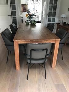 SHOPX HUISCOLLECTIE Set van 4 Set van 6 leren eetkamerstoelen - 2 verschillende modellen - bruin leer - Echt leer, Industrieel, ontdek de vele Leersoorten en Kleuren bij ShopX