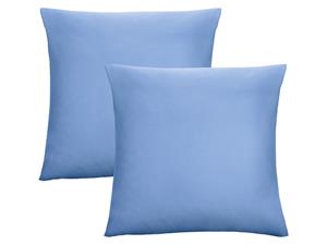 Biberna Fijne jersey kussenhoes (Blauw, 40x40)