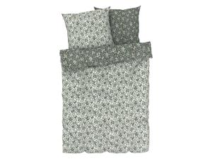 Livarno home Satijnen dekbedovertrek 200 x 200 cm (Bloemen/groen/wit)