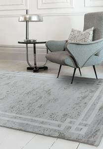 MOMO Rugs  Olympia OL01 Grey Pearl Border Swatch -