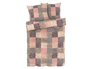Livarno home Satijnen dekbedovertrek 240 x 220 cm (Patchwork, Roze/Rood, 240 x 220 cm)