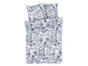 Livarno home Satijnen dekbedovertrek 200 x 200 cm (Blauw/wit)