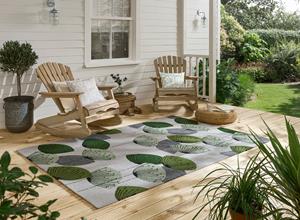 Sanderson  Dandelion Clocks-Botanical Green outdoor 445807 - 140x200 cm Vloerkleed