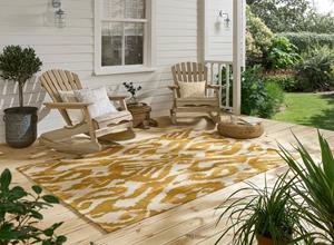 Sanderson  Kasuri Ochre outdoor 446203 - 140x200 cm Vloerkleed